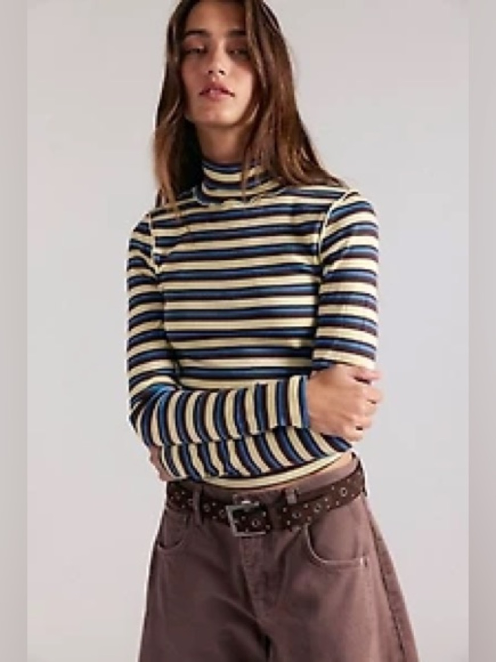 NW0T-We The Free Good Stripe Turtleneck